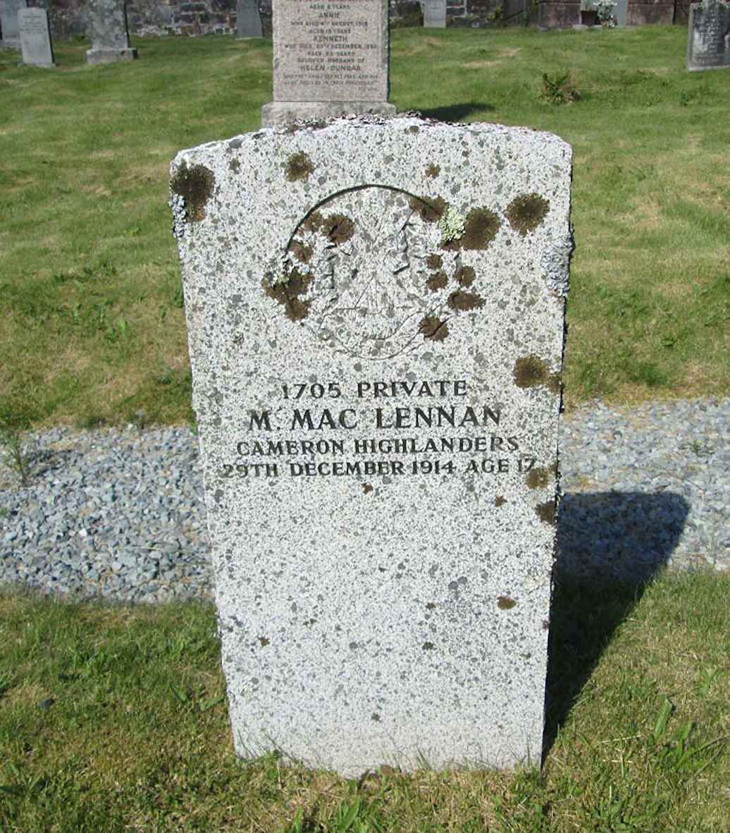 Photo of headstones/M MacLennan died 1914 MI Raasay New